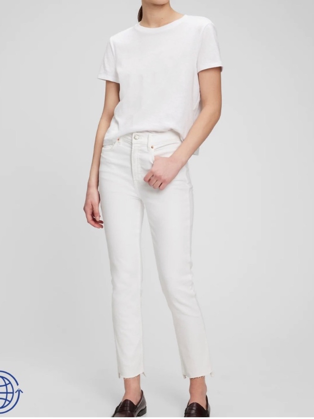 GAP Women's White Vintage Slim sky High Jeans